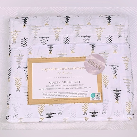 Cupcakes and Cashmere Elegant Bow Trees Sheet Set - Queen - Picture 2 of 5